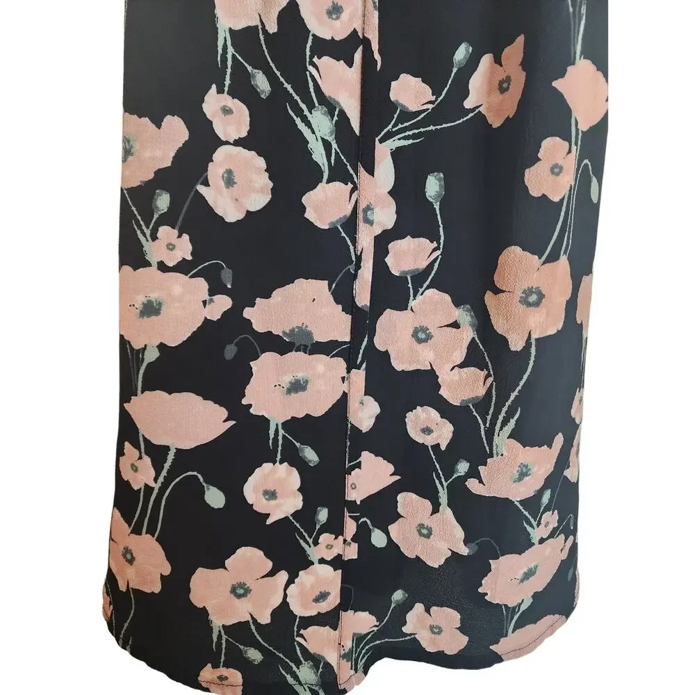 Lemon Tart Halter Tie-Front Sleeveless Floral Blouse, Medium